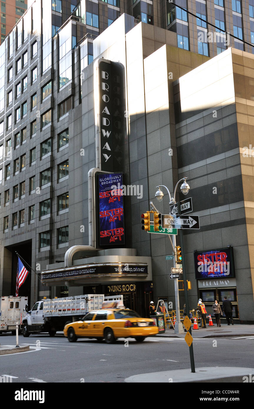 Sister Act-Plakat am Broadway Theatre, New York Stockfoto