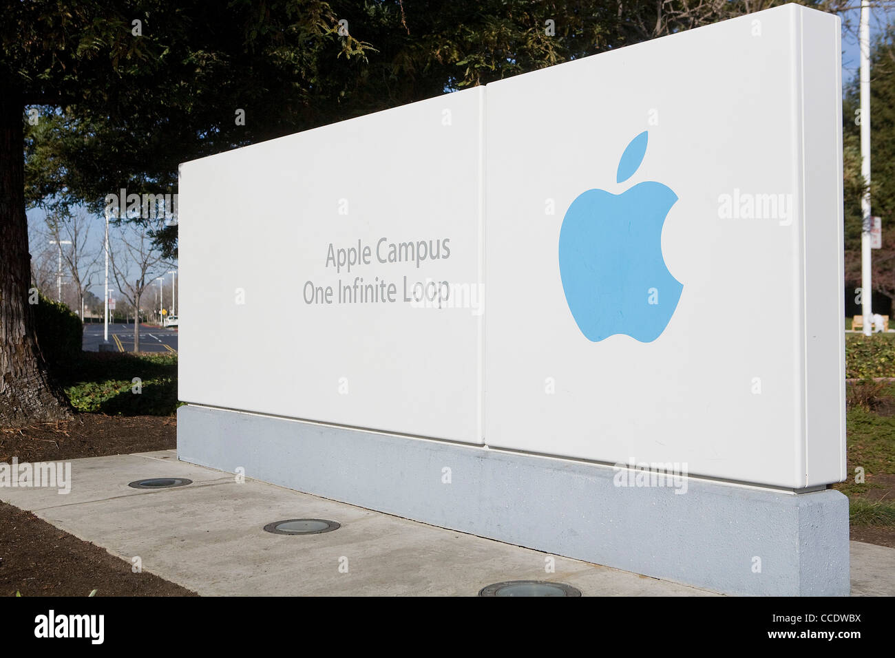 Der Hauptsitz von Apple Computer, 1 Infinite Loop. Stockfoto