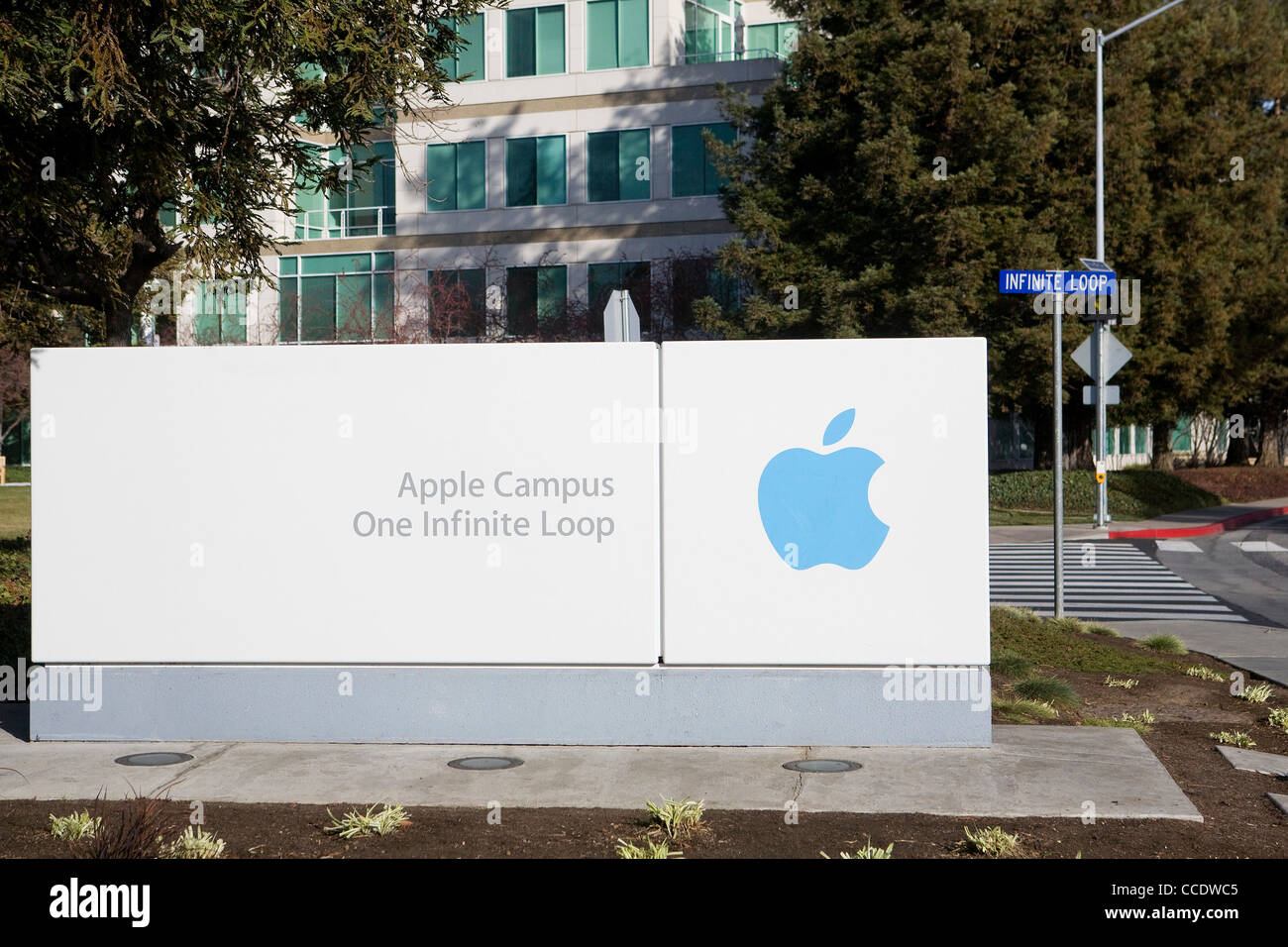 Der Hauptsitz von Apple Computer, 1 Infinite Loop. Stockfoto