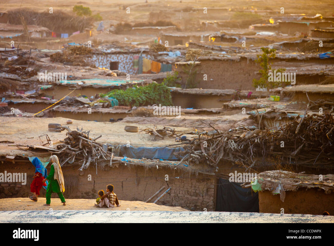 Afghanischen Flüchtlingslagern außerhalb von Islamabad, Pakistan Stockfoto