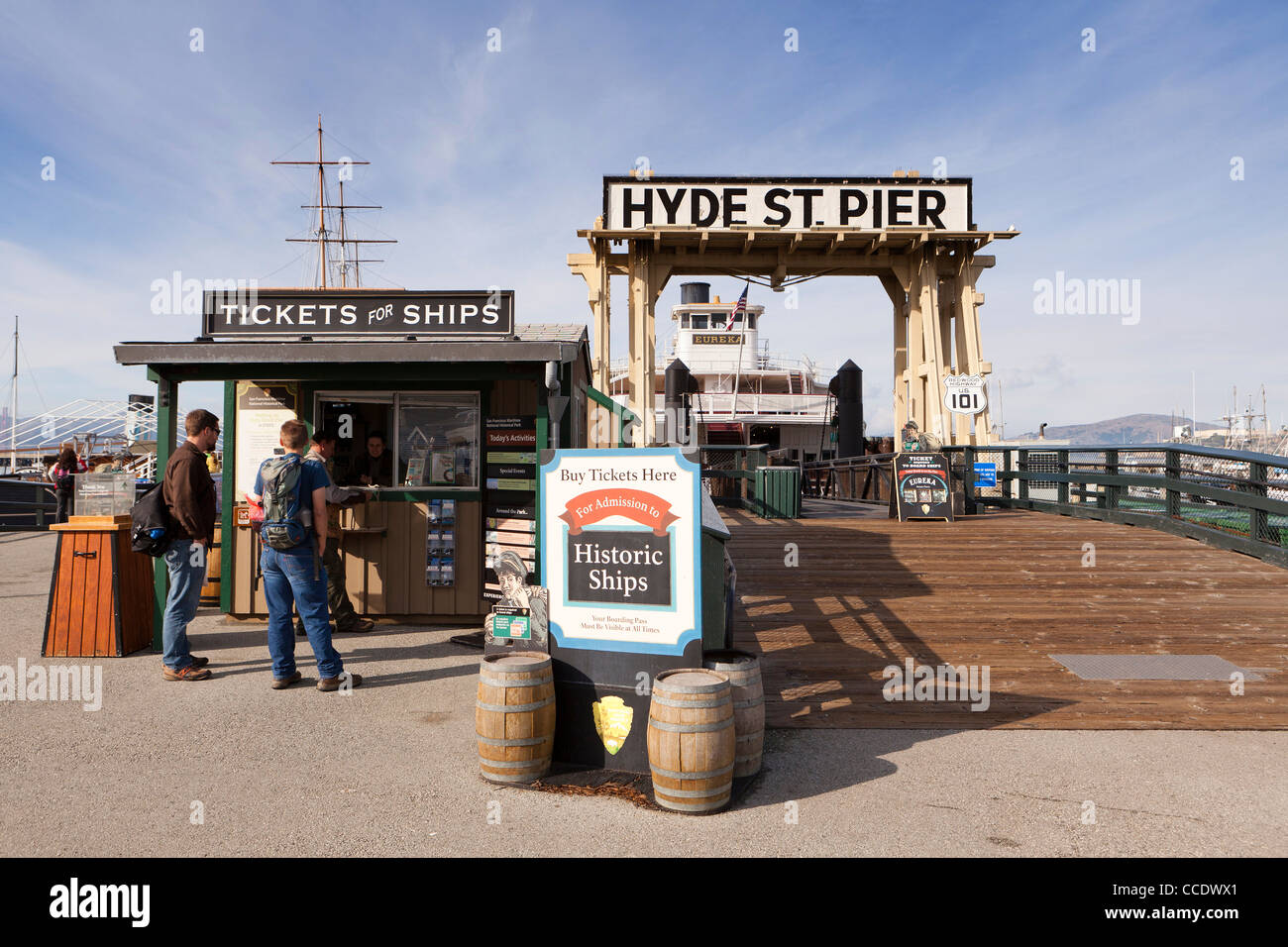 Hyde Street Pier - San Francisco, Kalifornien Stockfoto