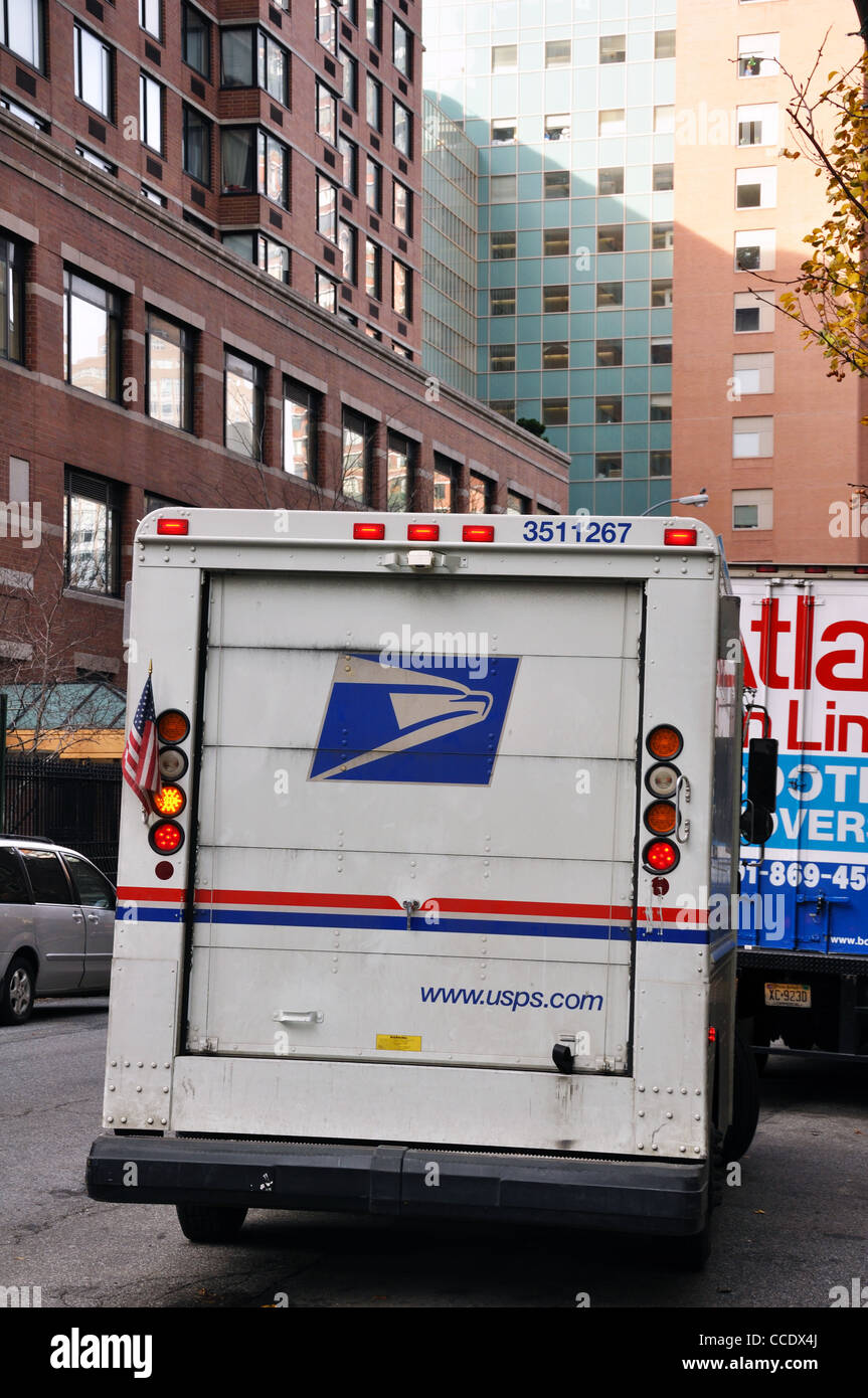 US Post Office USPS LKW, New York City, USA Stockfoto