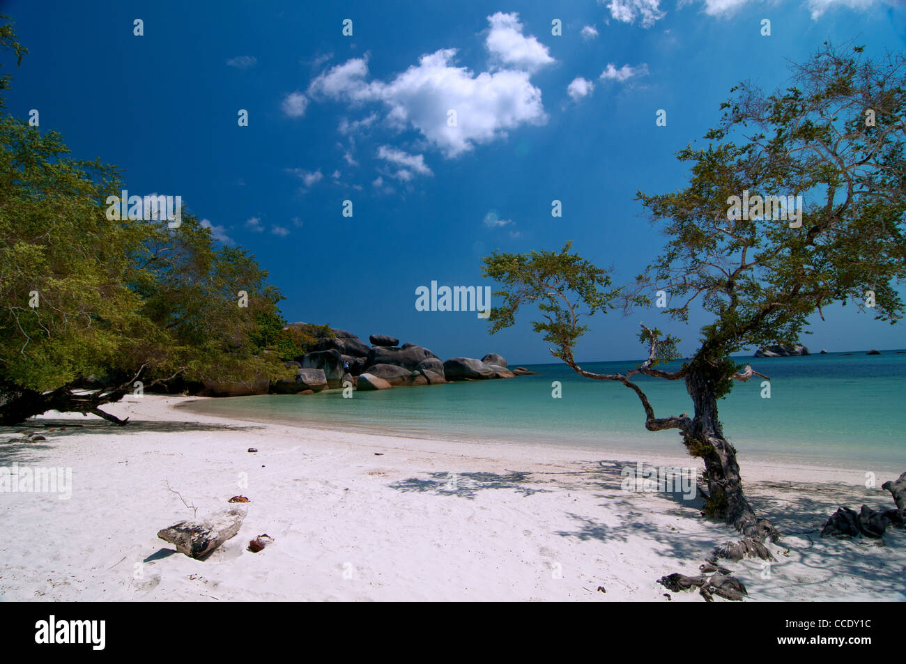 Strand von Belitung Inseln Stockfoto