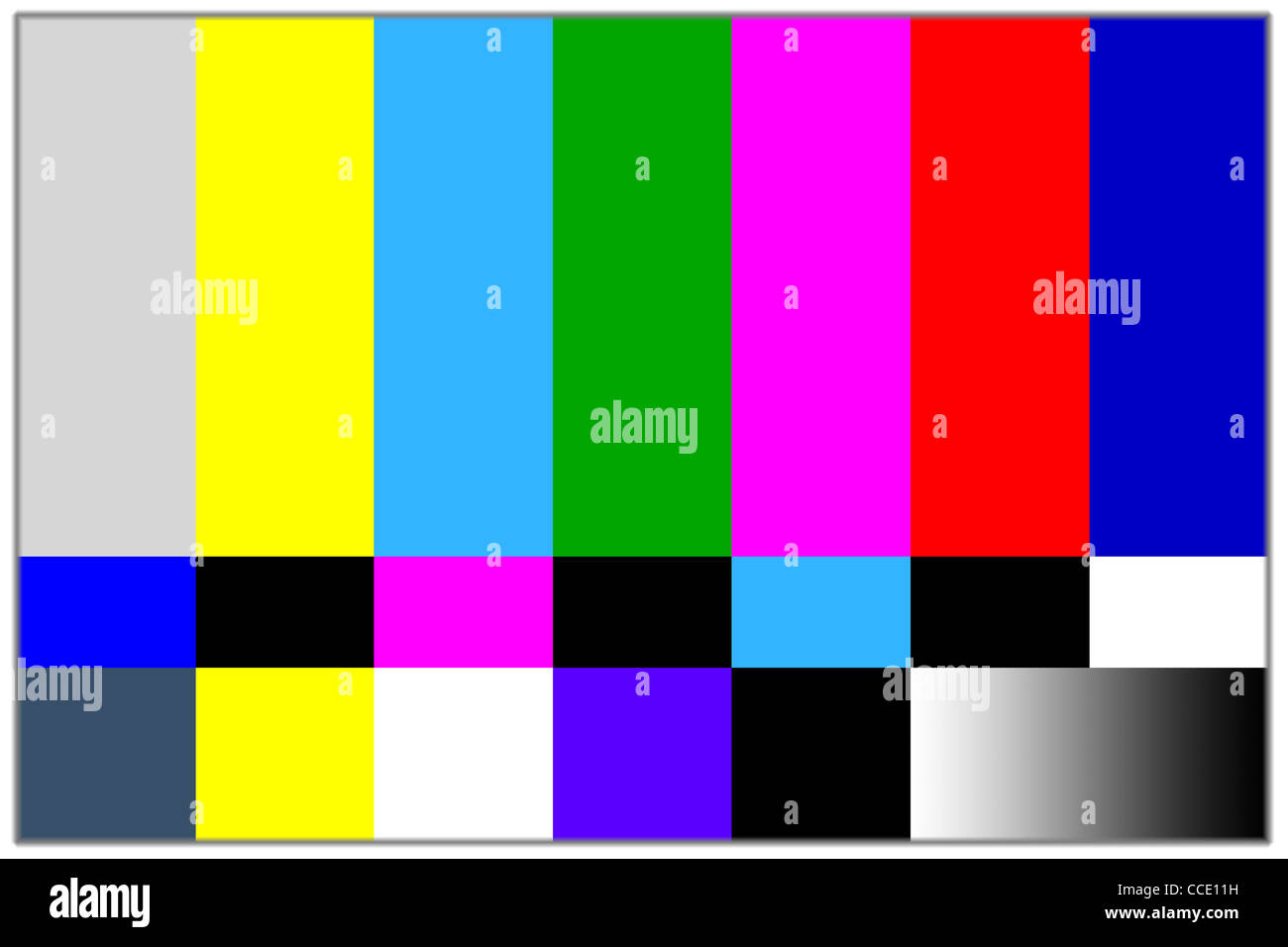 Farbbalken Fernsehsignal. Testsignal für TV-Programme Stockfoto