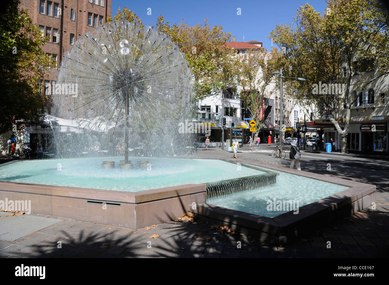 Der El-Alamein Memorial Fountain in Kings Cross, einem Rotlichtviertel von Sydney in New South Wales, Australien. Stockfoto