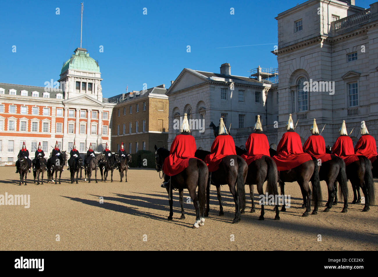 Die Wachablösung Horse Guards Parade London England Stockfoto