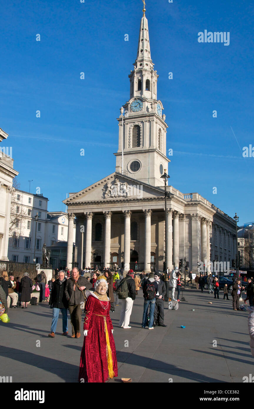 Trafalgar Square und St. Martin in die Felder London England Stockfoto
