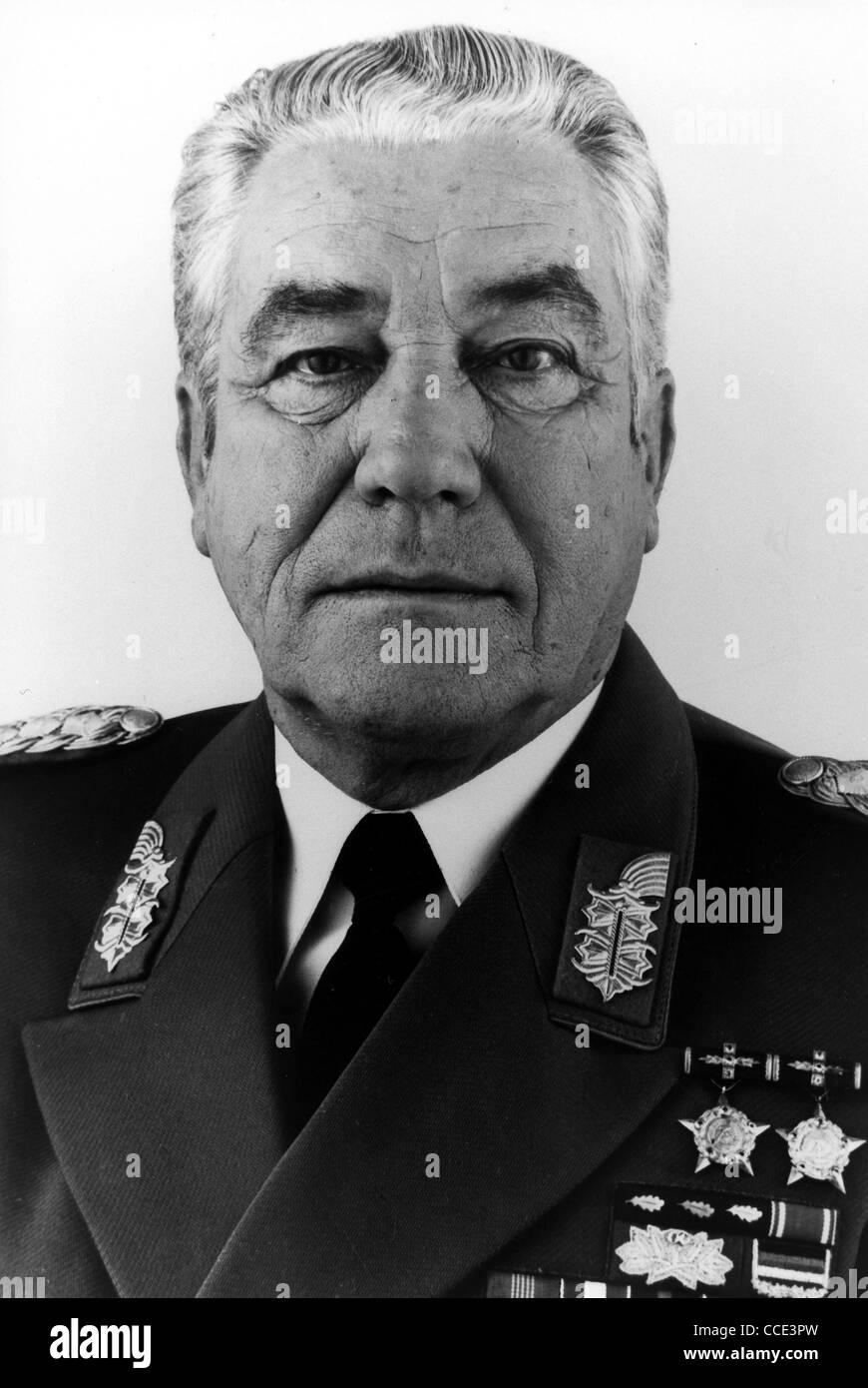 Armee, general Heinz Hoffmann - * 28.11.1910 - 02.12.1985: Verteidigungsminister der DDR 1960-1985. Stockfoto