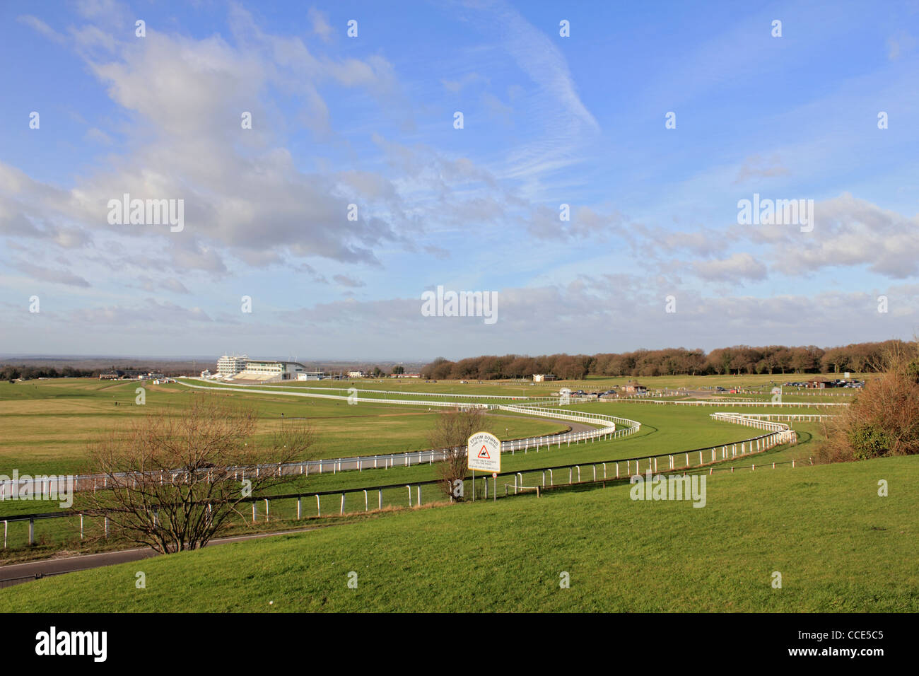 Ansicht von Tattenham Corner auf Epsom Downs die Heimat des Derby Pferderennen. Surrey England UK Stockfoto