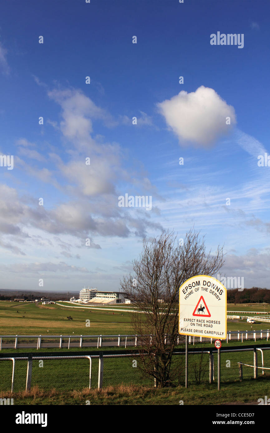 Epsom Downs ist Heimat der Derby Pferderennen. Surrey England UK Stockfoto