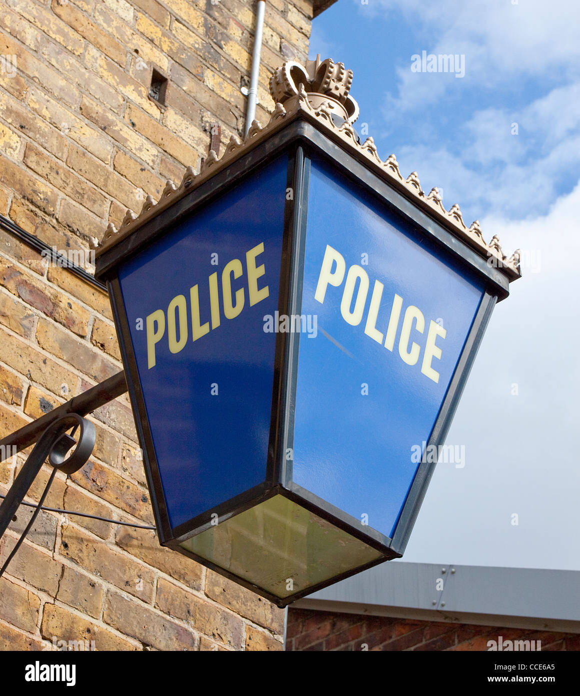 Vintage Polizei Zeichen blau Licht Grafschaft Kent Chatham Dockyard Polizei Polizeimuseum Stockfoto