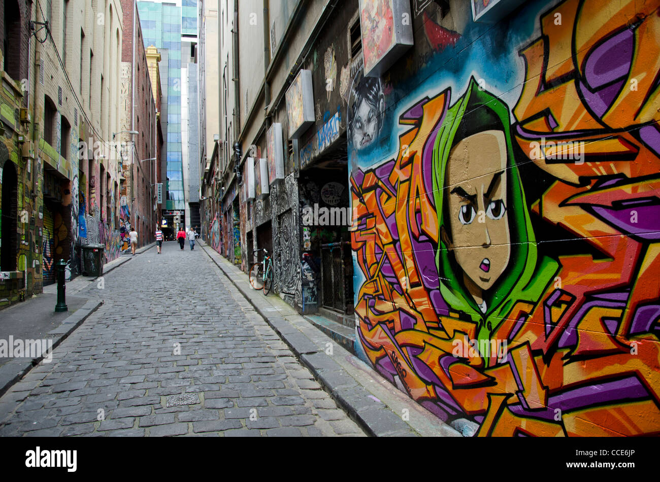 Graffiti-Kunst in Melbourne City, Australien Stockfoto