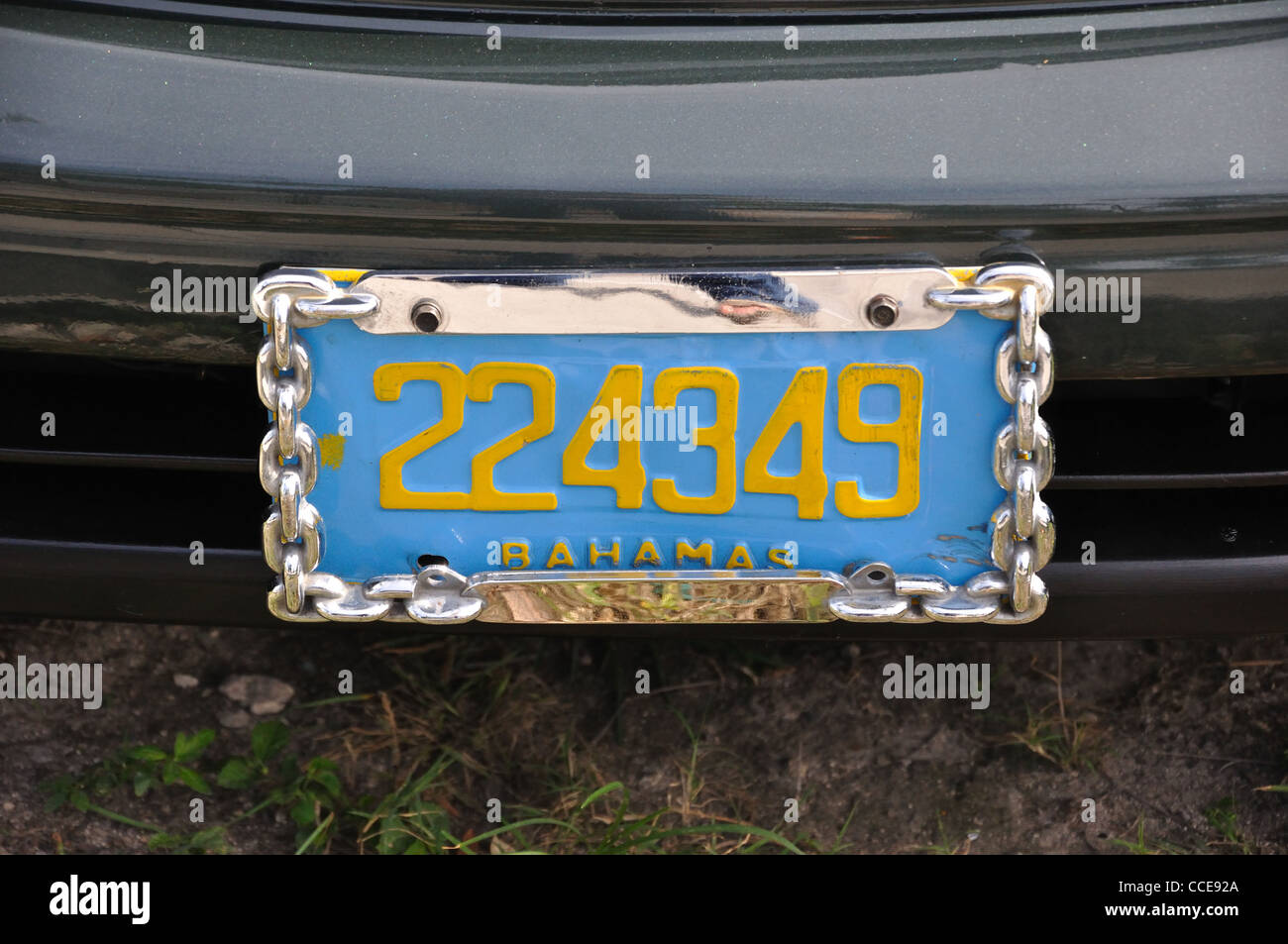 Bahamas Nummernschild am Auto Stockfoto