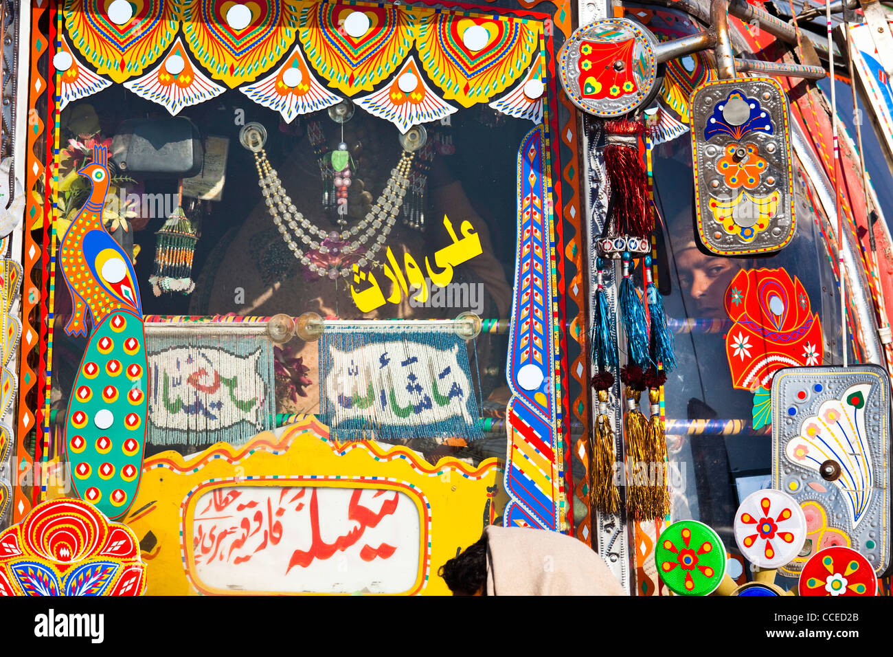 Eingerichteten Bus in der Provinz Punjab, Pakistan Stockfoto