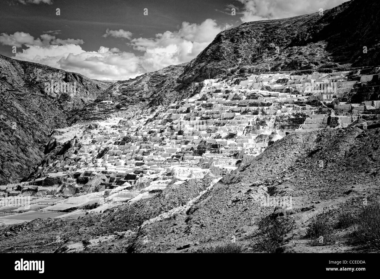 Die Salinen von Maras, Peru Stockfoto