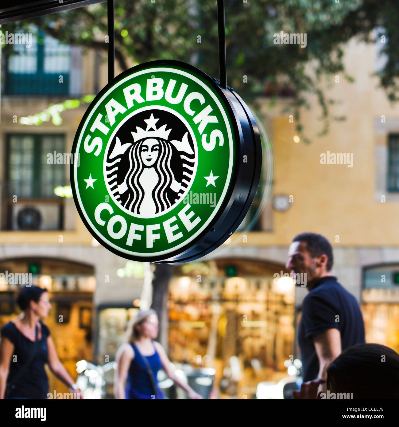 Starbucks Coffee Zeichen Barcelona-Katalonien-Spanien Stockfoto