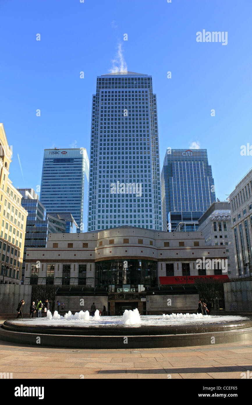 Nr. 1 Canada Square, Canary Wharf Docklands London England UK Stockfoto