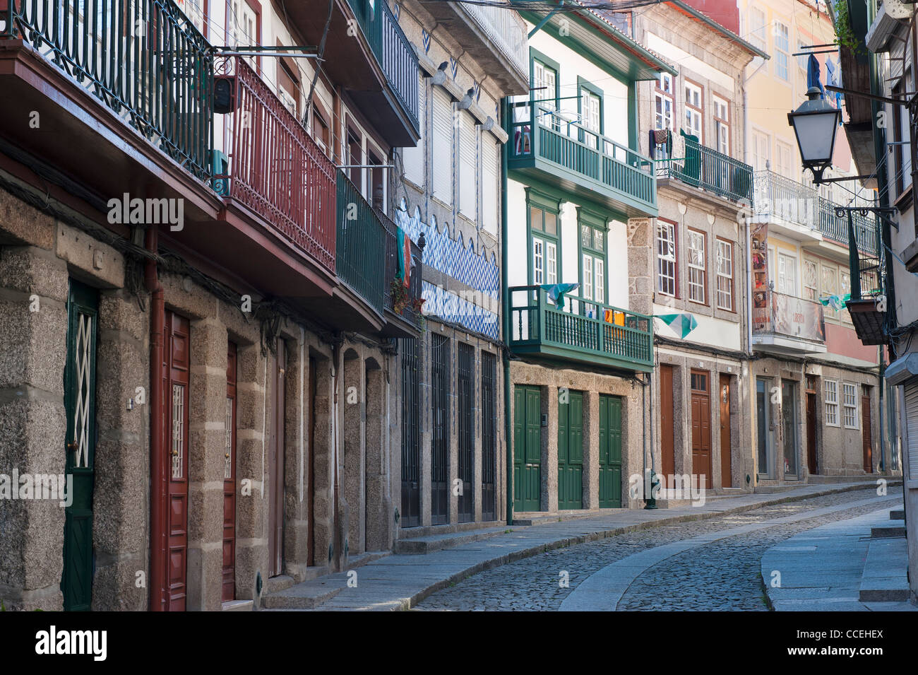 Rua Nova Street, Guimaraes, Portugal Stockfoto