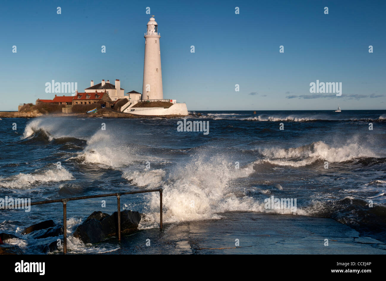 Str. Marys Leuchtturm auf der Nordostküste Stockfoto