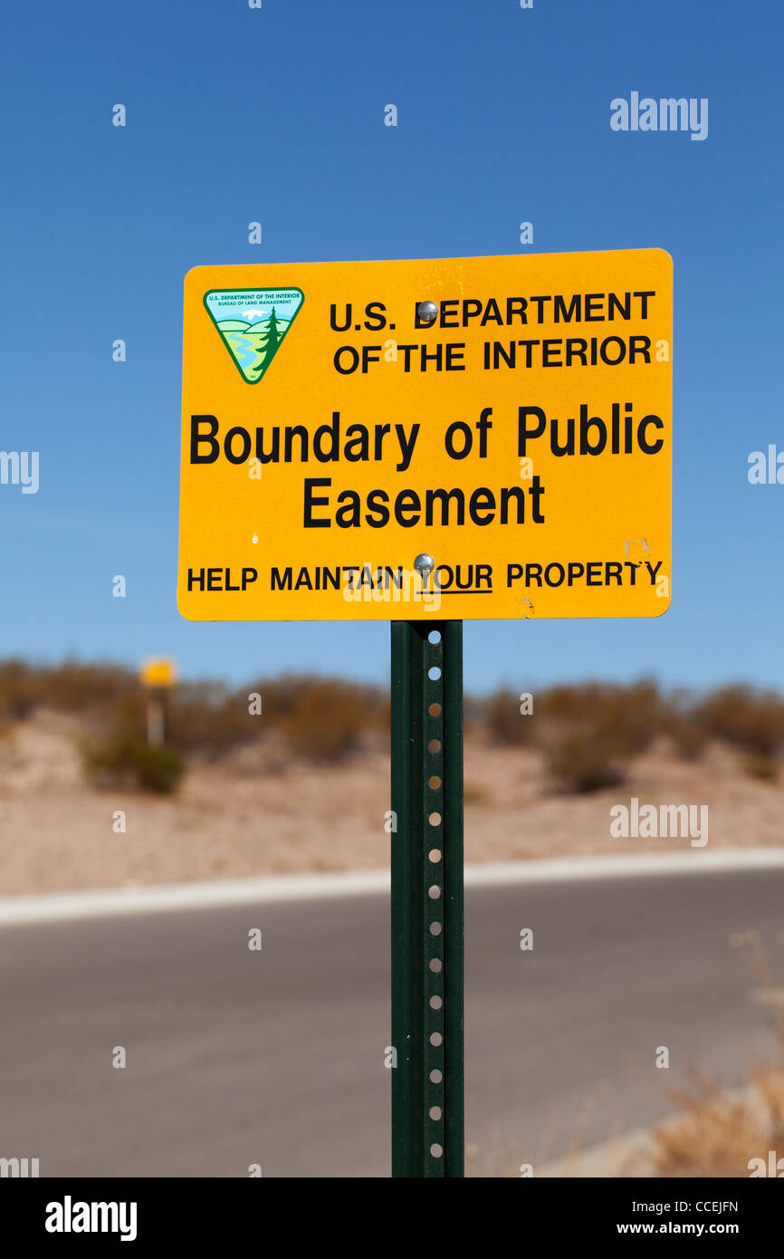 USA-Abteilung der inneren Begrenzung des öffentlichen Dienstbarkeit unterzeichnen in Las Cruces, New Mexico. Stockfoto