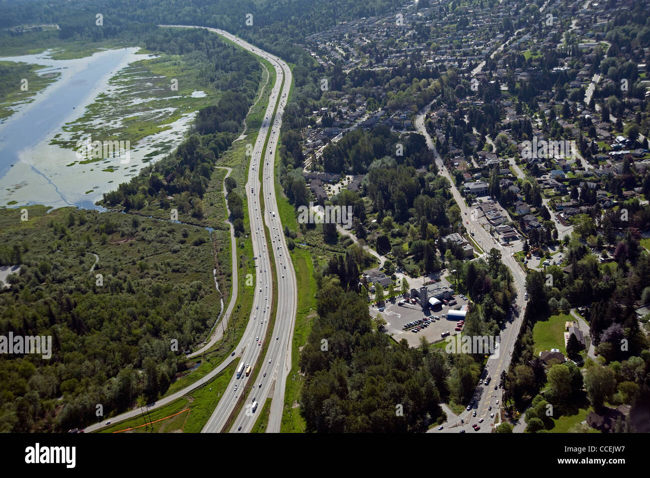 Highway No. 1 und Burnaby, British Columbia, Kanada Stockfoto