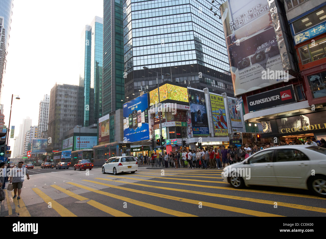 Fußgängerüberweg an Kreuzung der Argyle Street und Sai Yeung Choi St Mong Kok Hongkong Sonderverwaltungsregion Hongkong China Asien Stockfoto