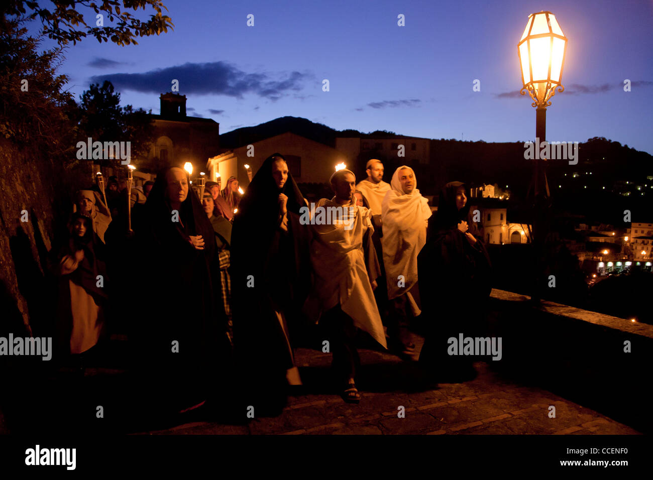 Savoca Dorf, traditionelle Osterfest, Sizilien, Italien, Europa Stockfoto