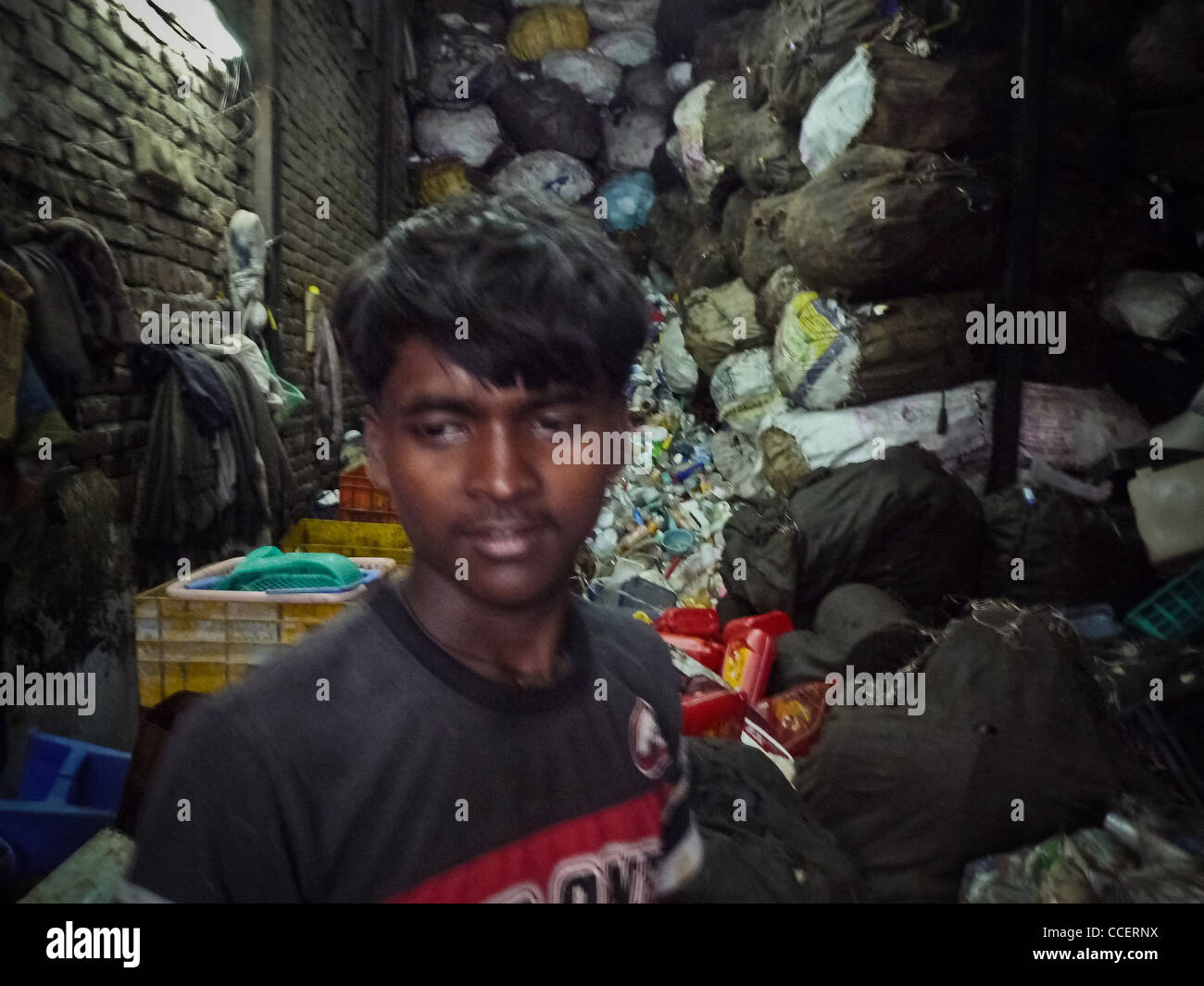 Bombay, Bidonville de Dharavi. Stockfoto