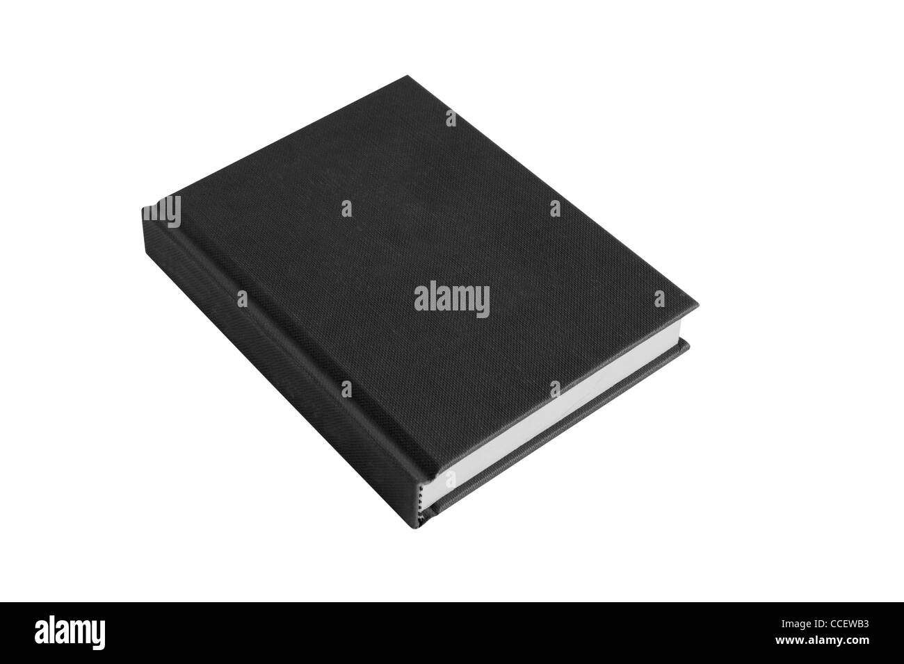 schwarzen Hardcover Casebound Buch isoliert auf weißem Hintergrund Stockfoto