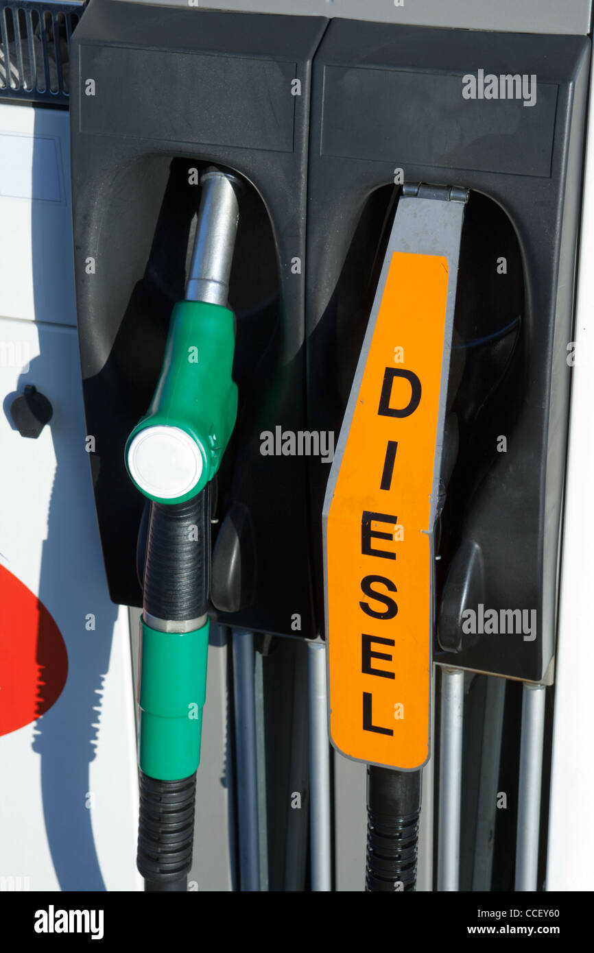 Gas-Pumpen-Düsen Stockfoto