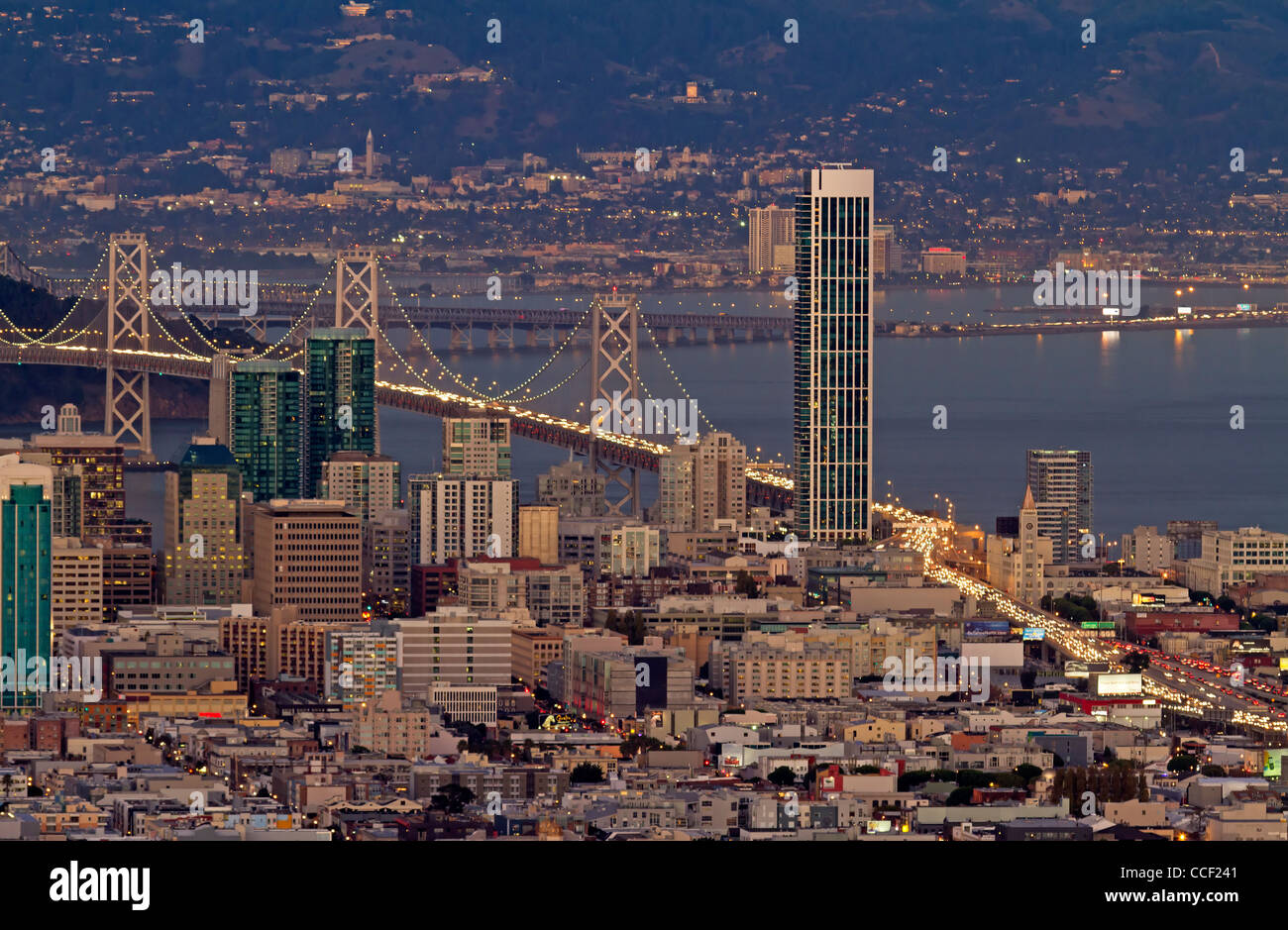 Blick von Twin Peaks von San Francisco, Kalifornien, USA Stockfoto
