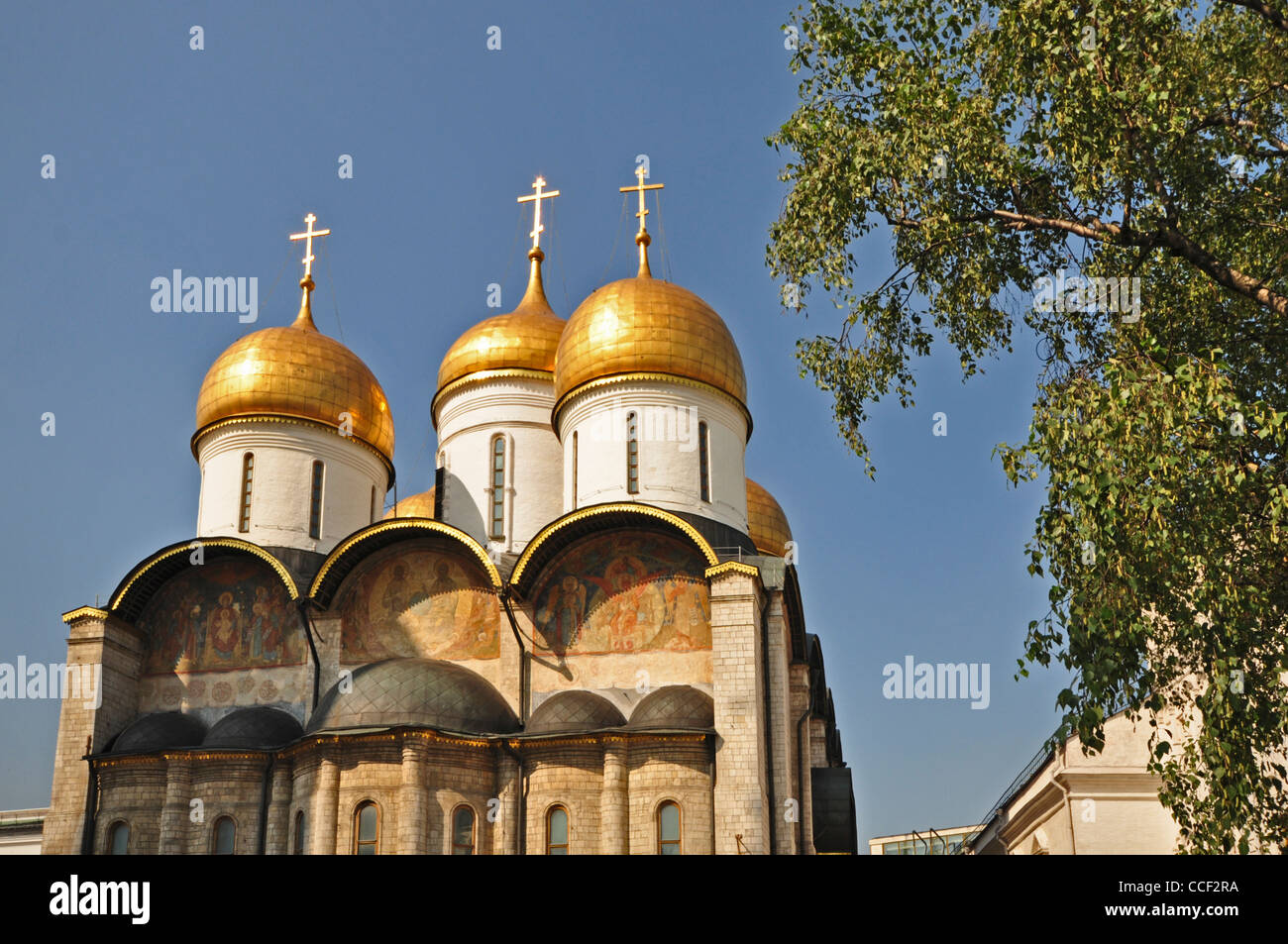 Russland, Moskau, Kremlyn, russische orthodoxe Kathedrale Mariä Himmelfahrt (Uspenski Kathedrale 1425) Stockfoto