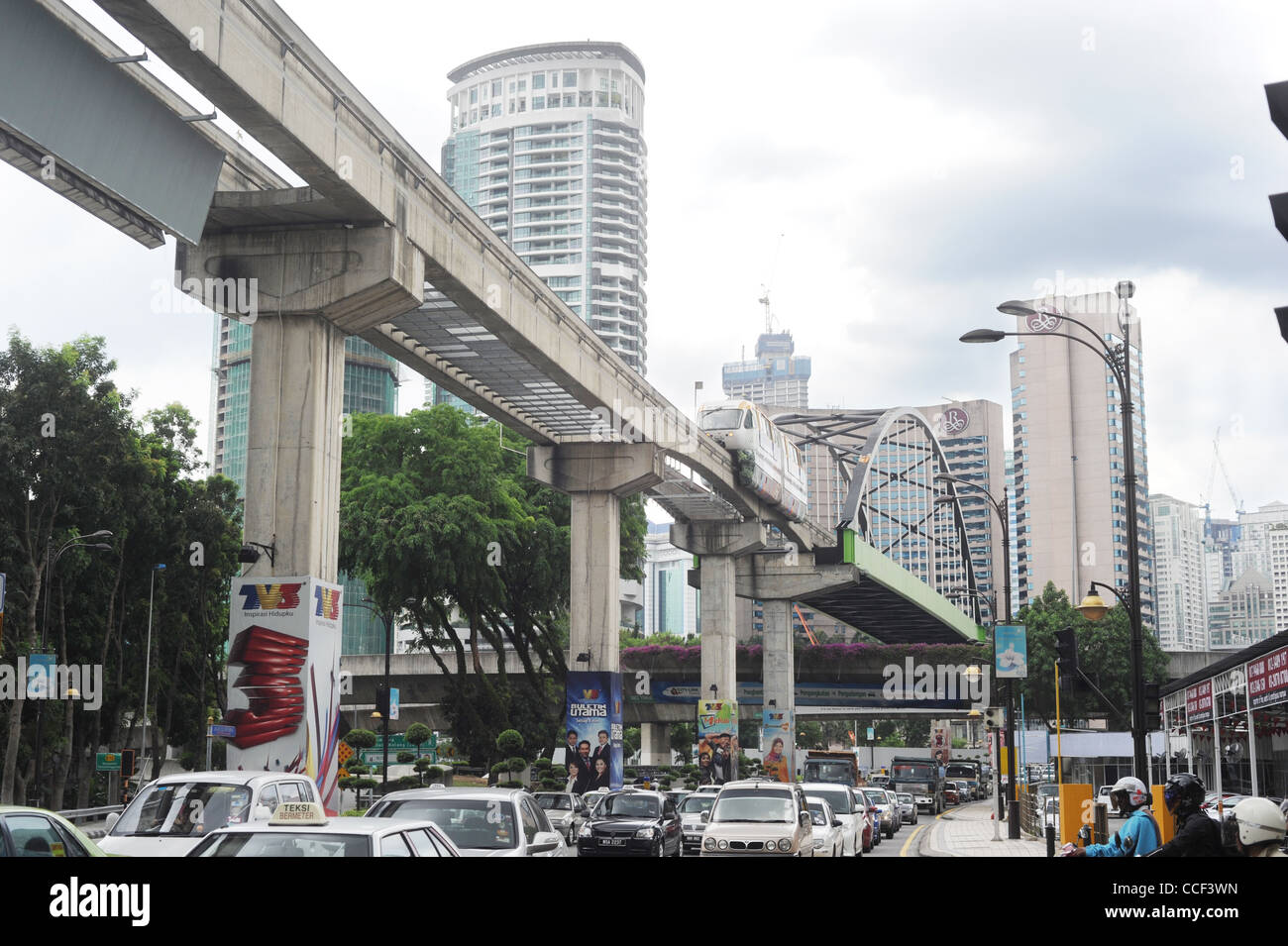 Stadt Stadtzentrum von Kuala Lumpur während der Rush Hour. Stockfoto