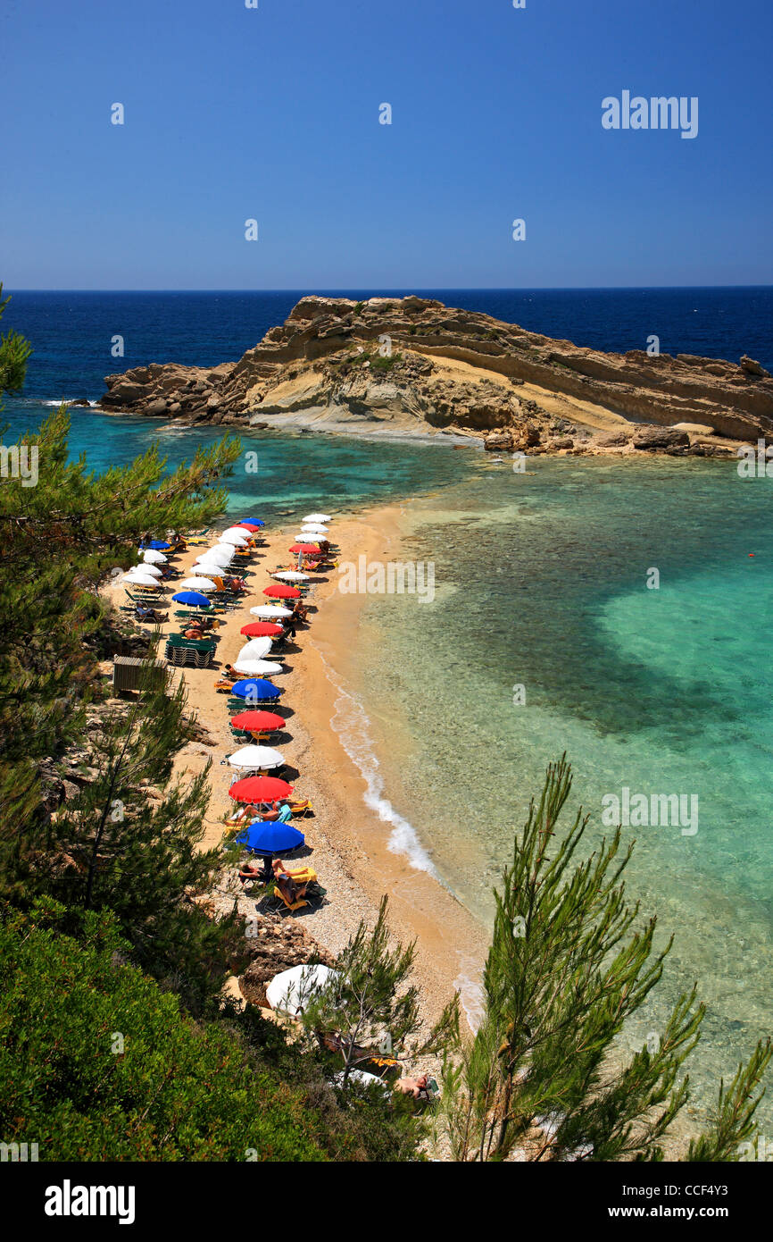 Tourkopodaro (das bedeutet "Türkische Fuß") am Strand, am Leivatho, nahe an der Stadt Argostoli, Kefalonia Insel, Ionisches Meer, Griechenland Stockfoto