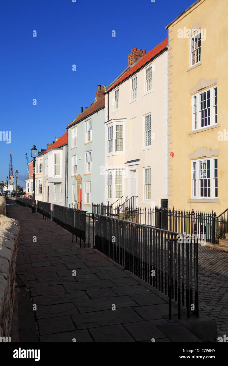 Eine Terrasse von georgischen Häuser Hartlepool Landzunge, Nord-Ost-England, UK Stockfoto