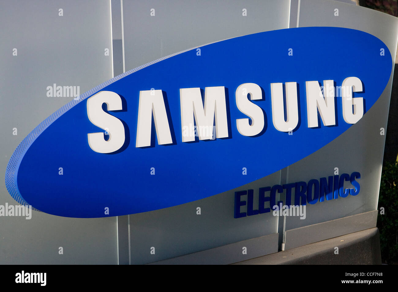 Ein Bürogebäude von Samsung Electronics besetzt. Stockfoto