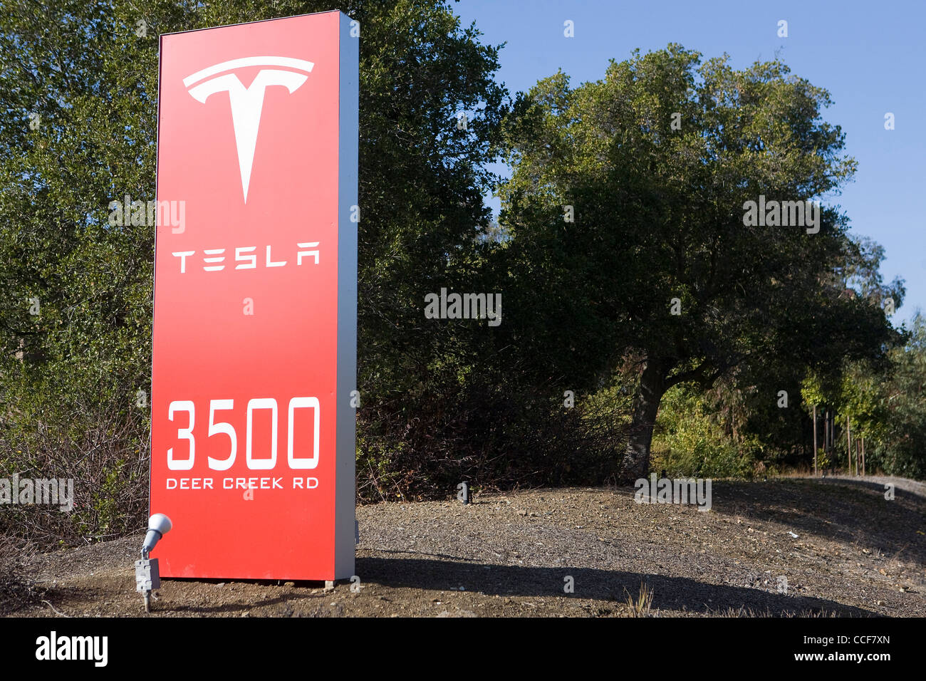 Der Hauptsitz von Tesla Motors. Stockfoto