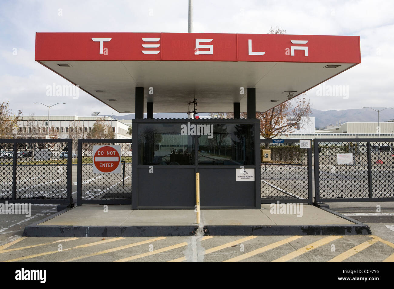 Die Fabrik von Tesla Motors. Stockfoto