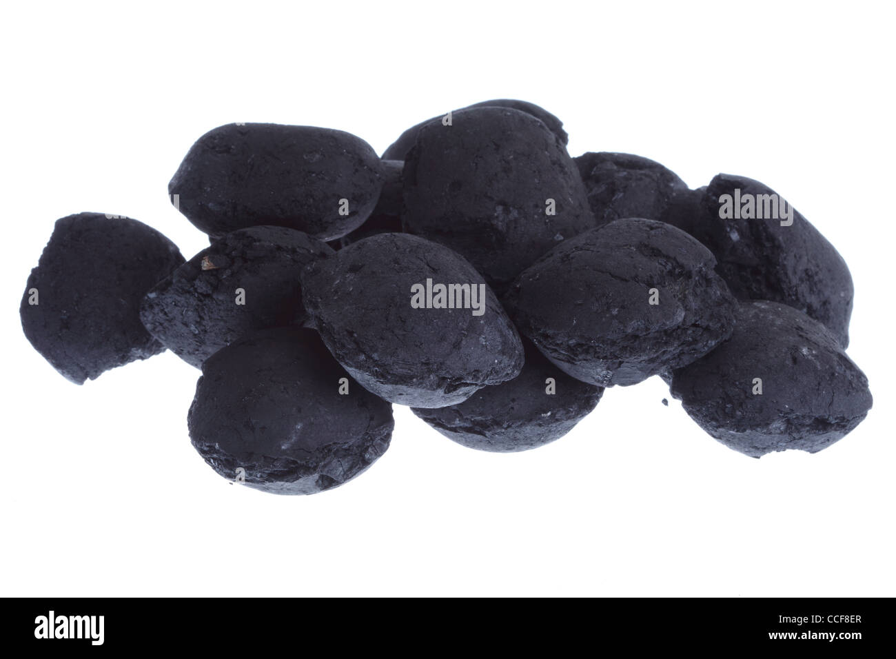 Kohle, CO2 Nugget isoliert auf weißem Hintergrund Stockfoto