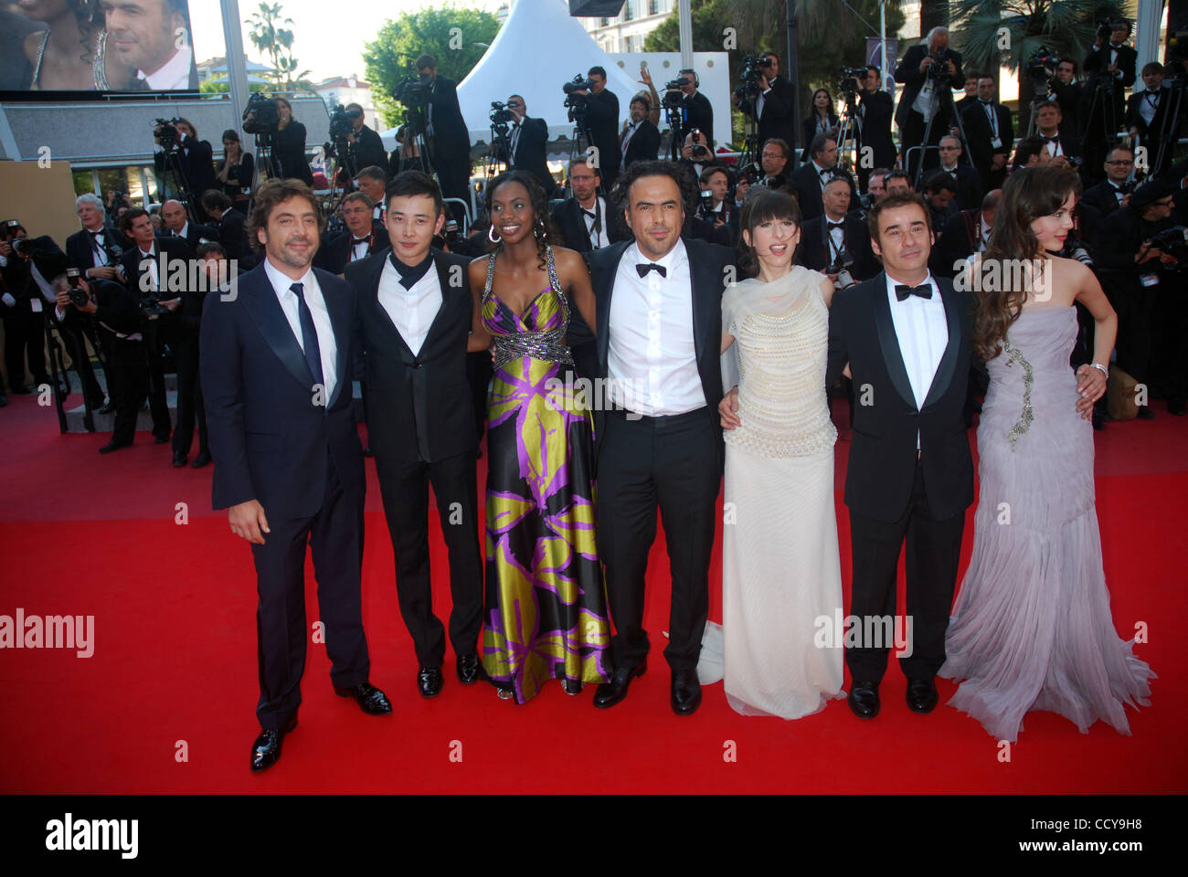 Schauspieler Diaryatou Daff, Regisseur Alejandro Gonzalez Inarritu, Javier Bardem... Stockfoto