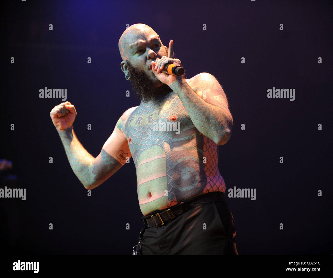 22. November 2008 - Myrtle Beach, South Carolina; USA-Freak Show Performer THE LIZARDMAN Whoes richtiger Name ist Erik Sprague tritt als seine aktuelle Tournee 2008 macht ein Stopp im House of Blues in Myrtle Beach gelegen. Copyright 2008 Jason Moore. Obligatorische Credit: Jason Moore Stockfoto