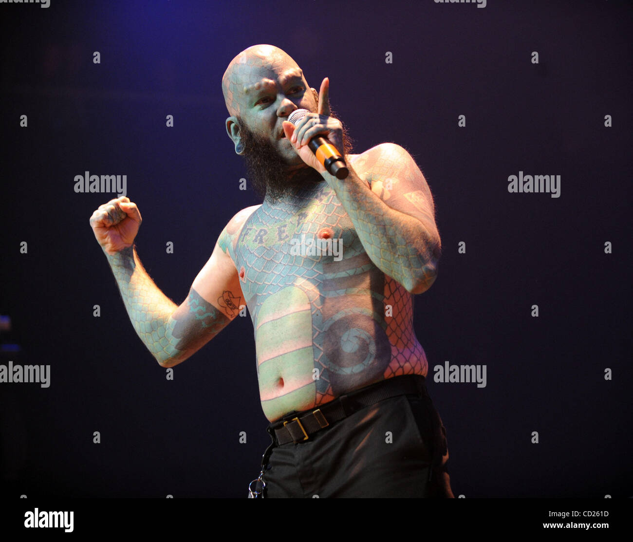 22. November 2008 - Myrtle Beach, South Carolina; USA-Freak Show Performer THE LIZARDMAN Whoes richtiger Name ist Erik Sprague tritt als seine aktuelle Tournee 2008 macht ein Stopp im House of Blues in Myrtle Beach gelegen. Copyright 2008 Jason Moore. Obligatorische Credit: Jason Moore Stockfoto