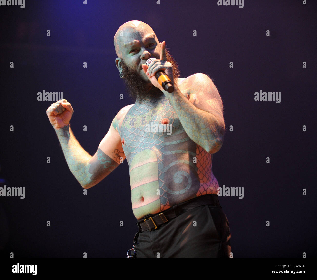 22. November 2008 - Myrtle Beach, South Carolina; USA-Freak Show Performer THE LIZARDMAN Whoes richtiger Name ist Erik Sprague tritt als seine aktuelle Tournee 2008 macht ein Stopp im House of Blues in Myrtle Beach gelegen. Copyright 2008 Jason Moore. Obligatorische Credit: Jason Moore Stockfoto