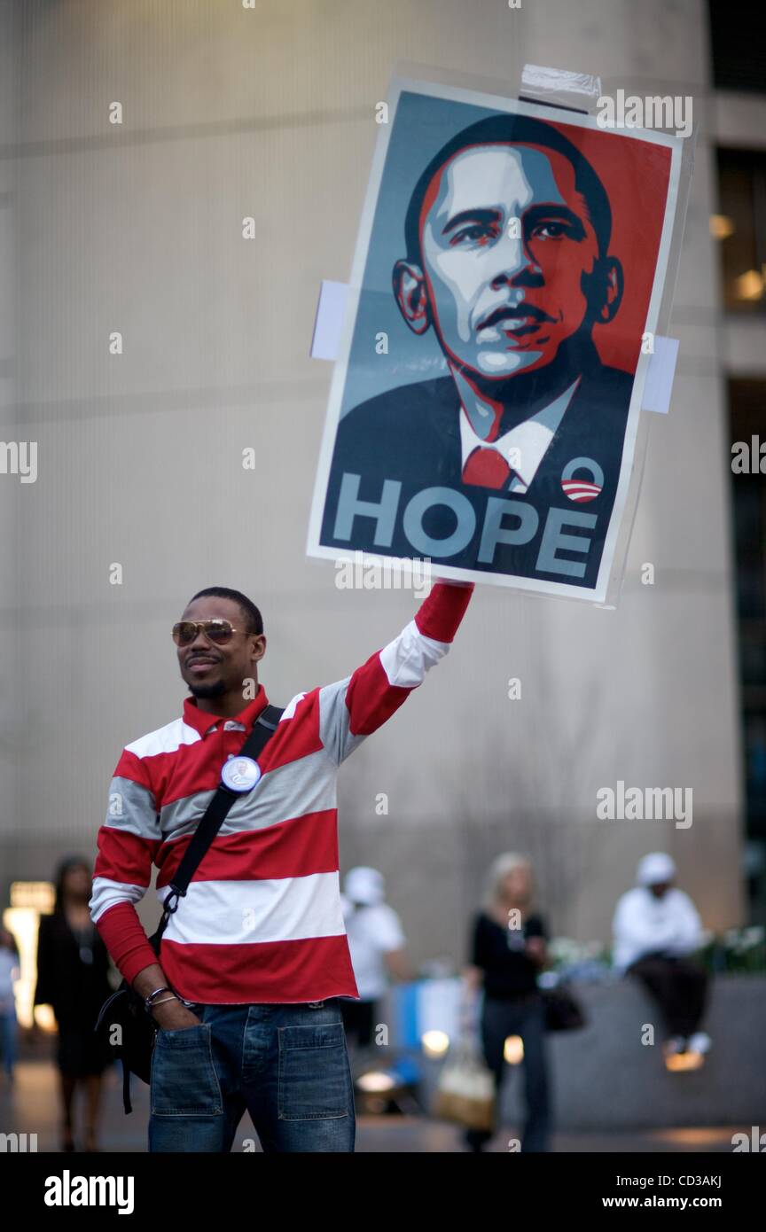 23. April 2008 - freiwillige Philadelphia, Pennsylvania, USA - für Obamas-Kampagne in Philadelphia City Hall in der letzten Stunde der Abstimmung in der Pennsylvania PV. (Bild Kredit: Stockfoto