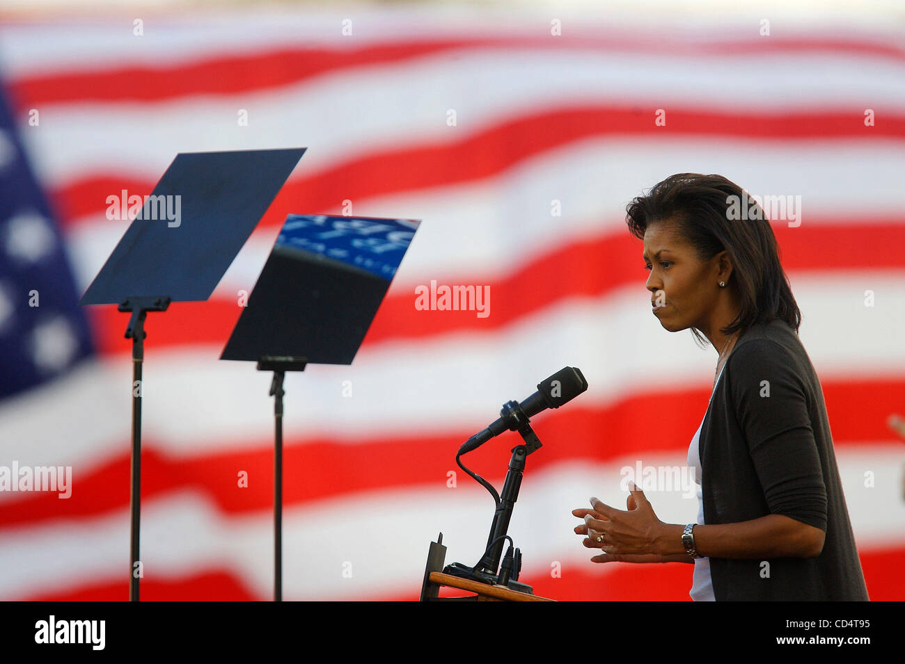 Michelle Obama spricht bei einer frühen Abstimmung für Änderung Rallye an Miamis, Bicentennial PArk.  Foto von Michael Francis McElroy/Zuma Stockfoto