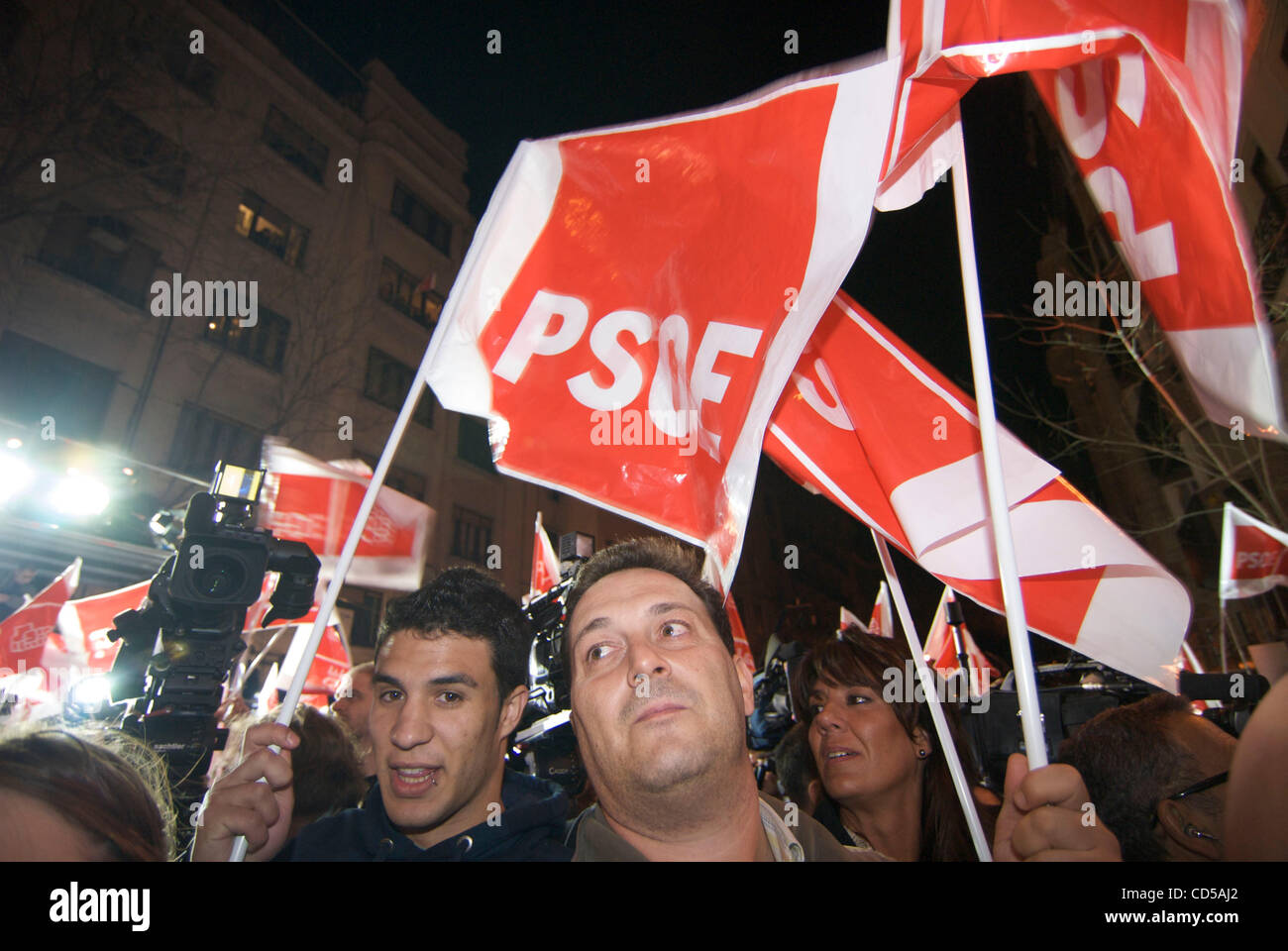 Madrid (03.07.2008). Sede del PSOE de Madrid, Calle Ferraz. El Partido Socialista Obrero EspaOÃÄol, Se kirchliche Vencedor de Las Elecciones Generales de 2008. Stockfoto