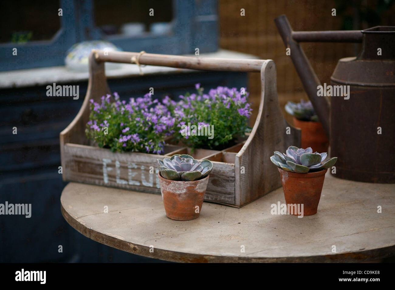 16. Juli 2010 - London, England, Vereinigtes Königreich - Artikel für den Verkauf im Glashaus Petersham Nurseries Church Lane, off-Road Petersham, Petersham im Londoner Vorort Richmond, London. (Kredit-Bild: © Veronika Lukasova/ZUMApress.com) Stockfoto