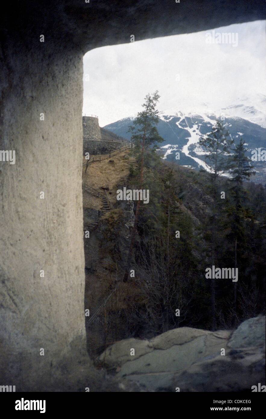 16. März 2011 - Bormio, Italien - die heißen Quellen von Bagni di Bormio haben seit alten Zeiten verwendet worden und viele berühmte Besucher hinterließen Zeugnis von ihrer Reise zum Spa. Plinius Maior sprach von den vielen Quellen, die ihren Ursprung in den Alpen Grate, erstaunt über die Wärme des Wassers, die wurden Stockfoto