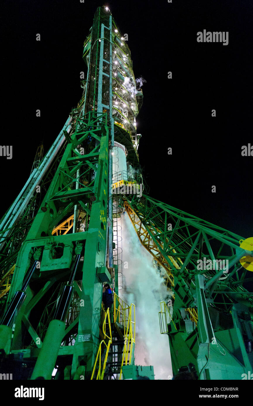 Start der russischen Sojus TMA21 Raumschiff im Kosmodrom Baikonur in