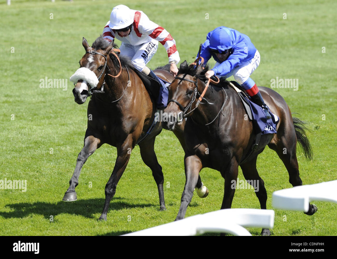 3. Juni 2011 - Epsom, Surrey, US - Antara (Nr. 1), von Frankie Dettori geritten und von Saeed bin Suroor trainiert Einsätze gewinnt die Gruppe 3 Prinzessin Elisabeth, für drei-jährigen und nach oben am 3. Juni 2011 in Epsom Downs Racecourse in Epsom, England. (Kredit-Bild: © Bob Mayberger/Eclipse/ZUMAPRESS.com Stockfoto